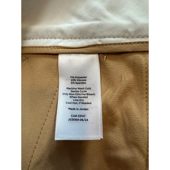 Talbots Hampshire Ankle Pant 2P Womens Straight Leg Khaki Trousers Office New - Picture 9 of 11